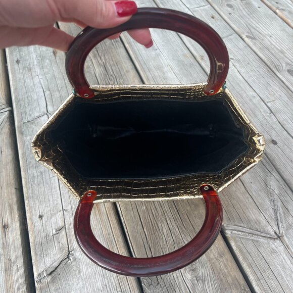 Vintage Metallic Handbag Y2K Retro Glam Chic - Picture 2 of 3